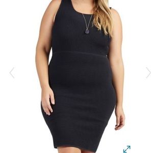 NWT Sexy Tart Ribbed Bodycon Little Black Dress - Size 3X/4X